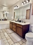 2nd floor double vanity bathroom with soaker tub & stand alone shower